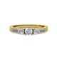 2 - Ayaka Diamond Three Stone with Side Tanzanite Ring 
