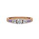 2 - Ayaka Diamond Three Stone with Side Tanzanite Ring 