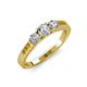 3 - Ayaka Diamond Three Stone with Side Citrine Ring 