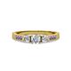 2 - Ayaka Diamond Three Stone with Side Iolite Ring 