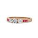 1 - Ayaka Diamond Three Stone with Side Ruby Ring 