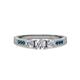 2 - Ayaka Diamond Three Stone with Side Blue Diamond Ring 