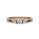 2 - Ayaka Diamond Three Stone with Side Blue Diamond Ring 