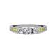 2 - Ayaka Diamond Three Stone with Side Yellow Diamond Ring 