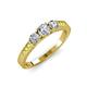 3 - Ayaka Diamond Three Stone with Side Yellow Diamond Ring 