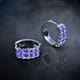 2 - Candice 2.00 mm Petite Tanzanite Double Row Hoop Earrings 