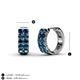 3 - Candice 2.00 mm Petite Blue Diamond Double Row Hoop Earrings 