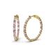1 - Carisa 11.00 ctw (2.30 mm) Inside Outside Round Pink Tourmaline and Natural Diamond Eternity Hoop Earrings 