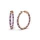 1 - Carisa 1.60 ctw (2.30 mm) Inside Outside Round Amethyst and Natural Diamond Eternity Hoop Earrings 