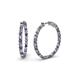 1 - Carisa 1.60 ctw (2.30 mm) Inside Outside Round Iolite and Natural Diamond Eternity Hoop Earrings 