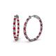 1 - Carisa 1.95 ctw (2.30 mm) Inside Outside Round Ruby and Natural Diamond Eternity Hoop Earrings 