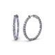 1 - Carisa 1.90 ctw (2.30 mm) Inside Outside Round Tanzanite and Lab Grown Diamond Eternity Hoop Earrings 