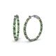 1 - Carisa 2.05 ctw (2.30 mm) Inside Outside Round Green Garnet and Lab Grown Diamond Eternity Hoop Earrings 