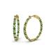 1 - Carisa 2.05 ctw (2.30 mm) Inside Outside Round Green Garnet and Lab Grown Diamond Eternity Hoop Earrings 