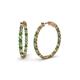 1 - Carisa 2.05 ctw (2.30 mm) Inside Outside Round Green Garnet and Lab Grown Diamond Eternity Hoop Earrings 