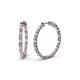 1 - Carisa 11.00 ctw (2.30 mm) Inside Outside Round Pink Tourmaline and Lab Grown Diamond Eternity Hoop Earrings 