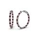 1 - Carisa 2.05 ctw (2.30 mm) Inside Outside Round Red Garnet and Lab Grown Diamond Eternity Hoop Earrings 
