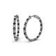 1 - Carisa 1.95 ctw (2.30 mm) Inside Outside Round Black Diamond and Lab Grown Diamond Eternity Hoop Earrings 