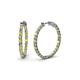 1 - Carisa 2.00 ctw (2.30 mm) Inside Outside Round Yellow Sapphire and Lab Grown Diamond Eternity Hoop Earrings 