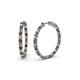 1 - Carisa 1.90 ctw (2.30 mm) Inside Outside Round Smoky Quartz and Lab Grown Diamond Eternity Hoop Earrings 