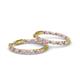 2 - Carisa 11.00 ctw (2.30 mm) Inside Outside Round Pink Tourmaline and Natural Diamond Eternity Hoop Earrings 