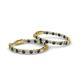 2 - Carisa 1.95 ctw (2.30 mm) Inside Outside Round Black Diamond and Lab Grown Diamond Eternity Hoop Earrings 