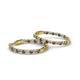 2 - Carisa 1.90 ctw (2.30 mm) Inside Outside Round Smoky Quartz and Lab Grown Diamond Eternity Hoop Earrings 