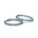 2 - Carisa 1.90 ctw (2.30 mm) Inside Outside Round London Blue Topaz and Lab Grown Diamond Eternity Hoop Earrings 
