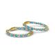 2 - Carisa 1.90 ctw (2.30 mm) Inside Outside Round London Blue Topaz and Lab Grown Diamond Eternity Hoop Earrings 