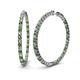 1 - Carisa 6.61 ctw (2.70 mm) Inside Outside Round Green Garnet and Natural Diamond Eternity Hoop Earrings 