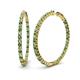 1 - Carisa 6.61 ctw (2.70 mm) Inside Outside Round Green Garnet and Natural Diamond Eternity Hoop Earrings 