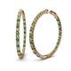 1 - Carisa 6.61 ctw (2.70 mm) Inside Outside Round Green Garnet and Natural Diamond Eternity Hoop Earrings 