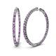 1 - Carisa 5.39 ctw (2.70 mm) Inside Outside Round Amethyst and Natural Diamond Eternity Hoop Earrings 