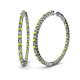 1 - Carisa 6.61 ctw (2.70 mm) Inside Outside Round Peridot and Natural Diamond Eternity Hoop Earrings 