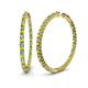 1 - Carisa 6.61 ctw (2.70 mm) Inside Outside Round Peridot and Natural Diamond Eternity Hoop Earrings 