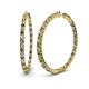 1 - Carisa 6.02 ctw (2.70 mm) Inside Outside Round Smoky Quartz and Natural Diamond Eternity Hoop Earrings 