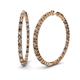 1 - Carisa 6.02 ctw (2.70 mm) Inside Outside Round Smoky Quartz and Natural Diamond Eternity Hoop Earrings 