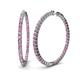 1 - Carisa 3.30 ctw (2.70 mm) Inside Outside Round Pink Sapphire and Lab Grown Diamond Eternity Hoop Earrings 