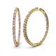 1 - Carisa 3.30 ctw (2.70 mm) Inside Outside Round Pink Tourmaline and Lab Grown Diamond Eternity Hoop Earrings 
