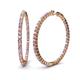 1 - Carisa 3.30 ctw (2.70 mm) Inside Outside Round Pink Tourmaline and Lab Grown Diamond Eternity Hoop Earrings 