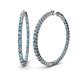 1 - Carisa 3.30 ctw (2.70 mm) Inside Outside Round Blue Topaz and Lab Grown Diamond Eternity Hoop Earrings 