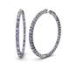 1 - Carisa 3.30 ctw (2.70 mm) Inside Outside Round Iolite and Lab Grown Diamond Eternity Hoop Earrings 