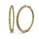 1 - Carisa 3.30 ctw (2.70 mm) Inside Outside Round Peridot and Lab Grown Diamond Eternity Hoop Earrings 