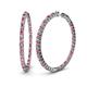 1 - Carisa 3.30 ctw (2.70 mm) Inside Outside Round Rhodolite Garnet and Lab Grown Diamond Eternity Hoop Earrings 