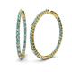1 - Carisa 3.30 ctw (2.70 mm) Inside Outside Round London Blue Topaz and Lab Grown Diamond Eternity Hoop Earrings 