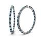 1 - Carisa 3.30 ctw (2.70 mm) Inside Outside Round Blue Diamond and Lab Grown Diamond Eternity Hoop Earrings 