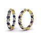 1 - Carisa 14.40 ctw (4.50 mm) Inside Outside Round Lab Created Blue Sapphire and Lab Grown Diamond Eternity Hoop Earrings 