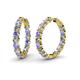 1 - Carisa 10.92 ctw (4.50 mm) Inside Outside Round Tanzanite and Lab Grown Diamond Eternity Hoop Earrings 