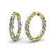 1 - Carisa 11.38 ctw (4.50 mm) Inside Outside Round Aquamarine and Lab Grown Diamond Eternity Hoop Earrings 