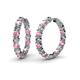 1 - Carisa 11.38 ctw (4.50 mm) Inside Outside Round Pink Tourmaline and Lab Grown Diamond Eternity Hoop Earrings 